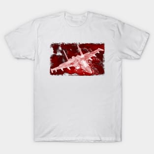 Aviation Fighter Jet Xray red T-Shirt